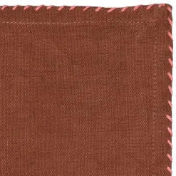Pomax Linge De Table-OLIVE - serviette - lin / coton - L 45 x W 45 cm - rouille