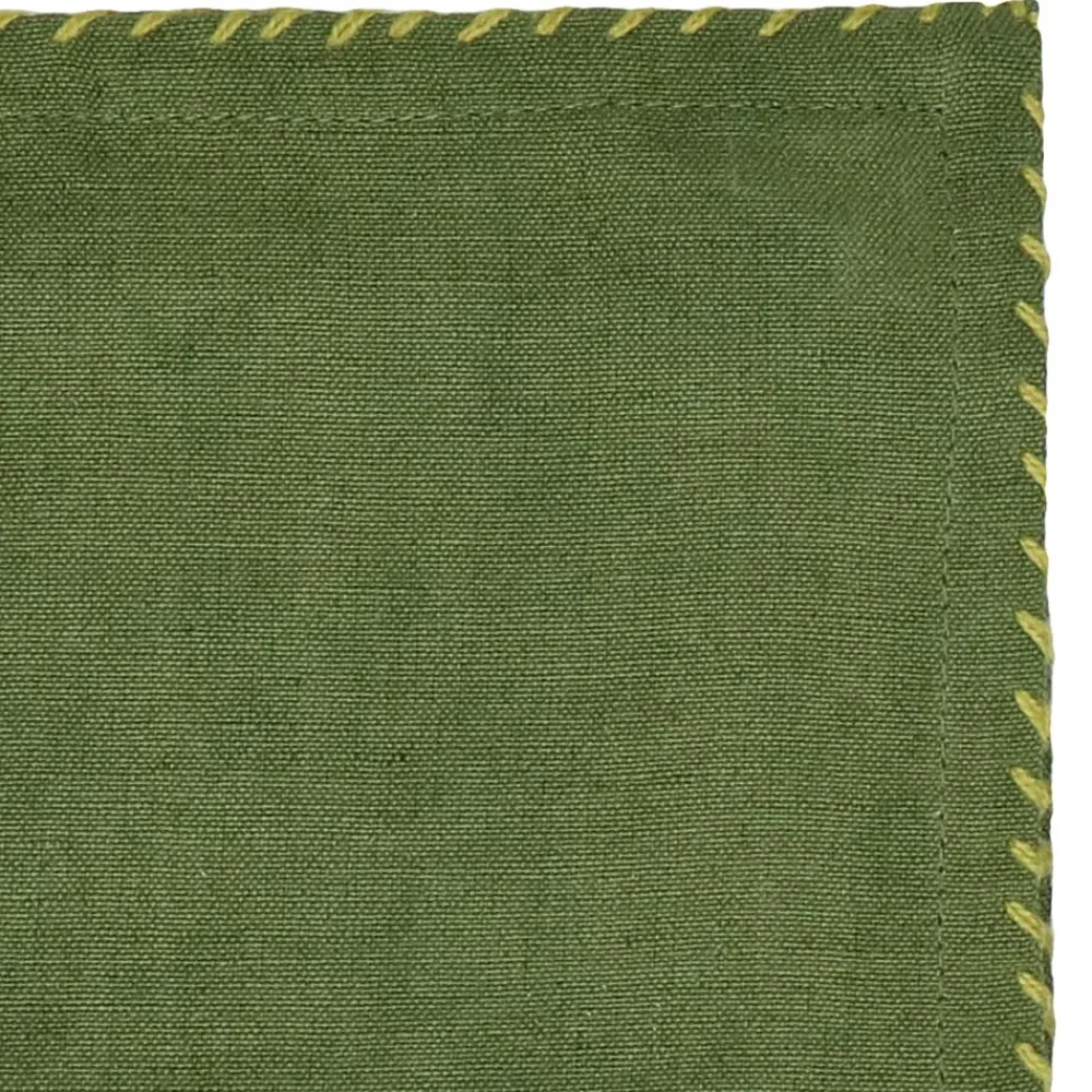 Pomax Linge De Table-OLIVE - serviette - lin / coton - L 45 x W 45 cm - olive