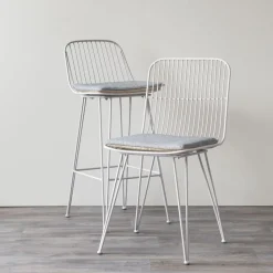 Pomax Chaises-OMBRA - chaise - métal - L 54 x W 43 x H 83 cm - gris clair
