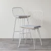 Pomax Chaises De Bar | Tabourets-OMBRA - chaise de bar - métal - L 40 x W 42 x H 90 cm - gris clair