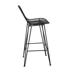 Pomax Chaises De Bar | Tabourets-OMBRA - chaise de bar - métal - L 40 x W 42 x H 90 cm - noir