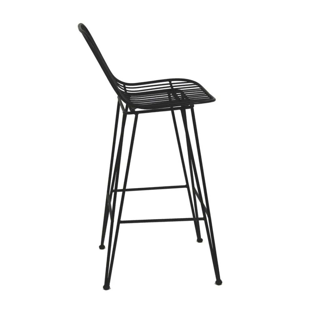 Pomax Chaises De Bar | Tabourets-OMBRA - chaise de bar - métal - L 40 x W 42 x H 90 cm - noir