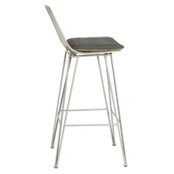 Pomax Chaises De Bar | Tabourets-OMBRA - chaise de bar - métal - L 40 x W 42 x H 90 cm - gris clair
