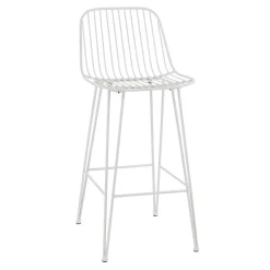 Pomax Chaises De Bar | Tabourets-OMBRA - chaise de bar - métal - L 40 x W 42 x H 90 cm - gris clair