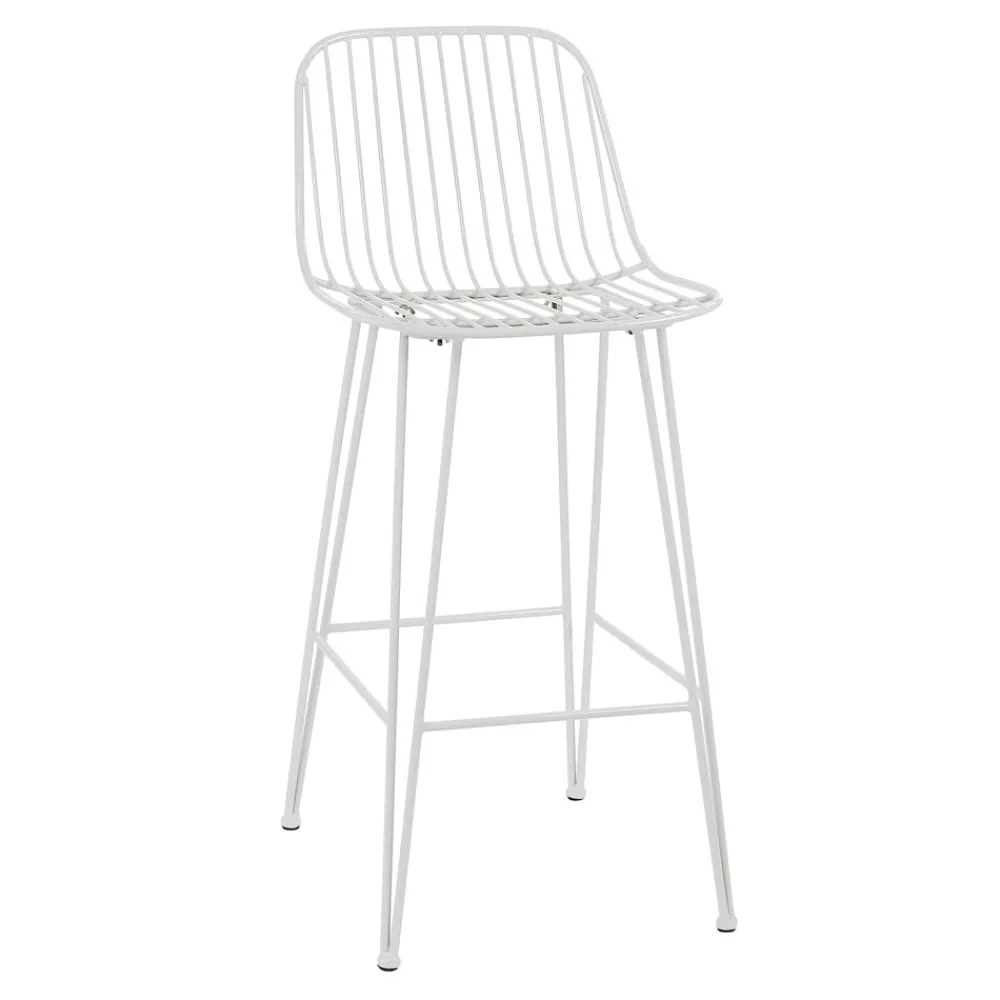 Pomax Chaises De Bar | Tabourets-OMBRA - chaise de bar - métal - L 40 x W 42 x H 90 cm - gris clair