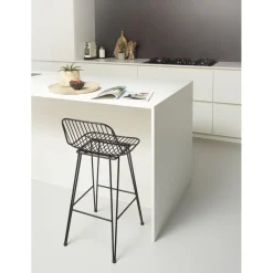 Pomax Chaises De Bar | Tabourets-OMBRA - chaise de bar - métal - L 40 x W 42 x H 90 cm - noir