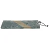 Pomax Planches À Découper-OREGON - planche à découper - marbre / bois d'acacia - L 42 x W 16 x H 1,5 cm - vert