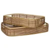 Pomax Plateaux-OSAKA - set/2 plateaus - rotin / bambou - L 40/45 x W 26/30 x H 8/8 cm - naturel