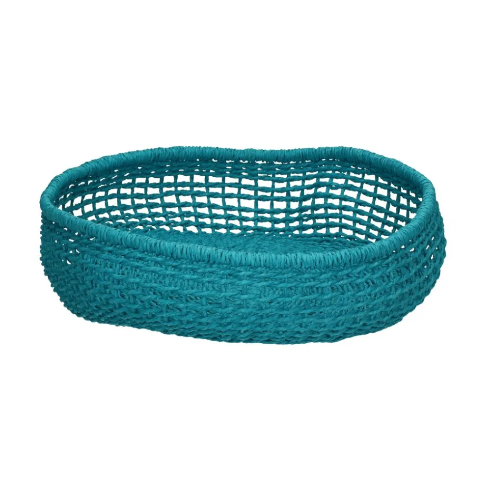 Pomax Paniers À Pain, Couverts Et Serviettes-OSTERIA - bol à fruits - papier - DIA 35 x H 7 cm - turquoise