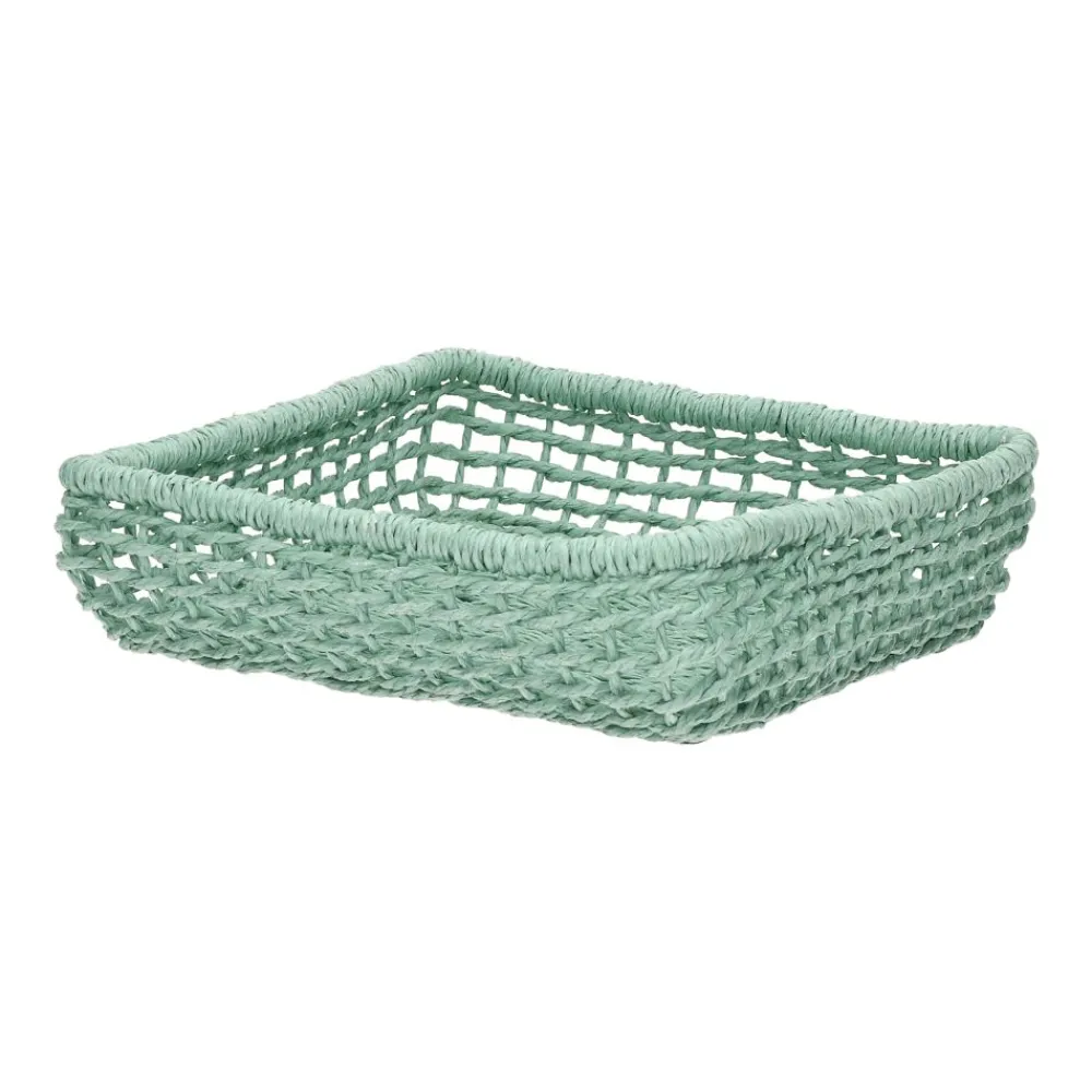 Pomax Paniers À Pain, Couverts Et Serviettes-OSTERIA - panier à serviettes - papier - L 22 x W 22 x H 6 cm - menthe