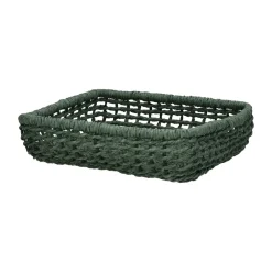Pomax Paniers À Pain, Couverts Et Serviettes-OSTERIA - panier à serviettes - papier - L 22 x W 22 x H 6 cm - vert forêt