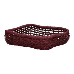 Pomax Paniers À Pain, Couverts Et Serviettes-OSTERIA - panier à serviettes - papier - L 22 x W 22 x H 6 cm - framboise