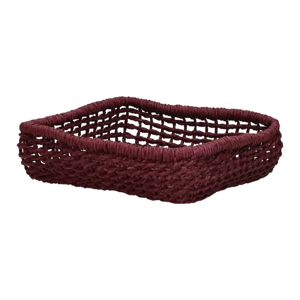 Pomax Paniers À Pain, Couverts Et Serviettes-OSTERIA - panier à serviettes - papier - L 22 x W 22 x H 6 cm - framboise