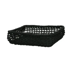 Pomax Paniers À Pain, Couverts Et Serviettes-OSTERIA - panier à serviettes - papier - L 22 x W 22 x H 6 cm - noir