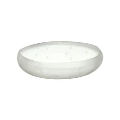 Pomax Bougies-PACIFY - bougie 10 mèches - cire de paraffine / verre - DIA 29 x H 5,75 cm - blanc