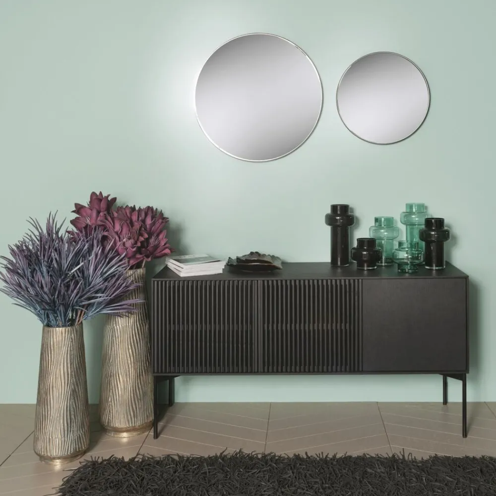 Pomax Miroirs-PALACE - miroir - métal - DIA 50 x W 3 cm - noir