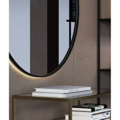 Pomax Miroirs-PALACE - miroir - métal - DIA 90 x W 3 cm - noir
