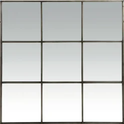 Pomax Miroirs-PALACE - miroir 9 parties - métal - L 118 x W 3,5 x H 118 cm - gris