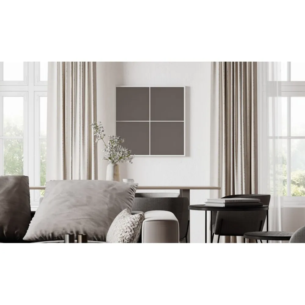 Pomax Miroirs-PALACE - miroir 4 parties - métal - L 80 x W 3,5 x H 80 cm - blanc