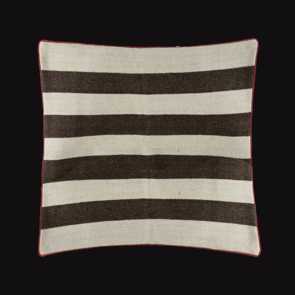 Pomax Coussins De Sol | Coussins-PAMPLONA - coussin - laine / coton - L 80 x W 80 cm - brun
