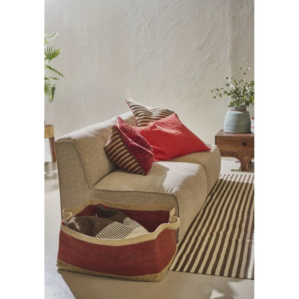Pomax Coussins De Sol | Coussins-PAMPLONA - coussin - laine / coton - L 60 x W 60 cm - brun