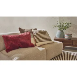 Pomax Coussins De Sol | Coussins-PAMPLONA - coussin - laine / coton - L 60 x W 60 cm - brun