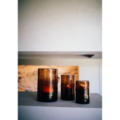 Pomax Photophores / T-lights-PATTI - photophore - verre - DIA 12,5 x H 20 cm - ambre