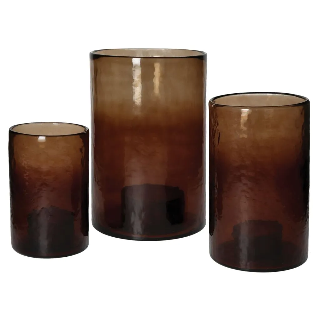 Pomax Photophores / T-lights-PATTI - photophore - verre - DIA 20,25 x H 30,5 cm - ambre