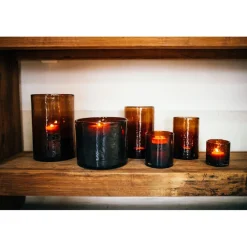 Pomax Photophores / T-lights-PATTI - photophore - verre - DIA 12,5 x H 20 cm - ambre