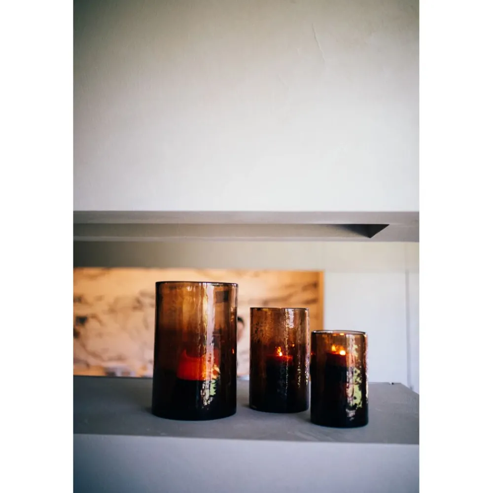 Pomax Photophores / T-lights-PATTI - photophore - verre - DIA 20,25 x H 30,5 cm - ambre