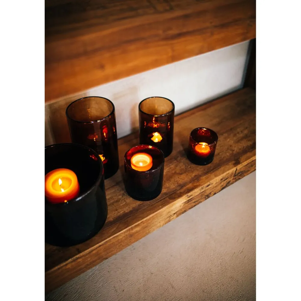 Pomax Photophores / T-lights-PATTI - photophore - verre - DIA 20,25 x H 30,5 cm - ambre