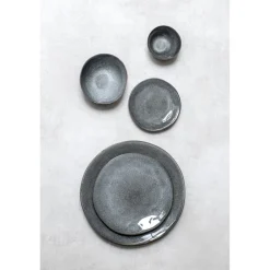 Pomax Vaisselle-PAULINE - assiette apéritif - grès - DIA 14 x H 1,8 cm - gris