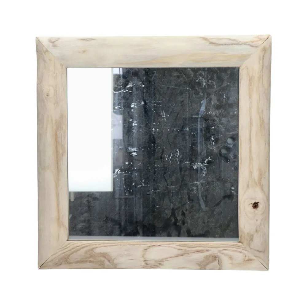 Pomax Miroirs-PAULY - miroir - bois de paulownia / verre miroir - L 40 x W 2,5 x H 40 cm - naturel