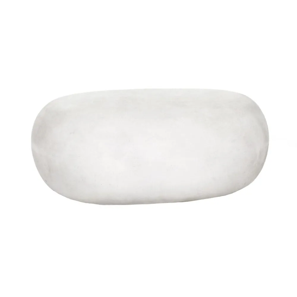 Pomax Poufs-PEBBLE - table d'appoint - fibre d'argile - L 68 x W 53 x H 28 cm - blanc
