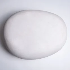 Pomax Poufs-PEBBLE - table d'appoint - fibre d'argile - L 68 x W 53 x H 28 cm - blanc