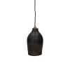 Pomax Suspensions-PERUGIA - lampe suspendue - argile - DIA 14 x H 24 cm - noir