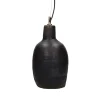 Pomax Suspensions-PERUGIA - lampe suspendue - argile - DIA 18 x H 35 cm - noir