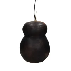 Pomax Suspensions-PERUGIA - lampe suspendue - argile - DIA 23 x H 35 cm - noir