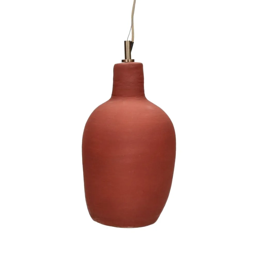 Pomax Suspensions-PERUGIA - lampe suspendue - argile - DIA 18 x H 35 cm - terracotta
