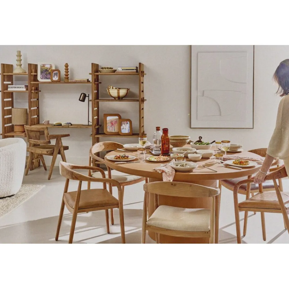 Pomax Tables-PIASTRO - table - enduit à la chaux - DIA 150 x H 76 cm - terracotta