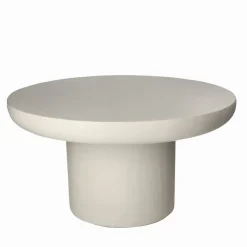 Pomax Tables Basses | Tables-PIASTRO - table basse - enduit à la chaux - DIA 60 x H 32 cm - blanc cassé