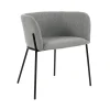 Pomax Chaises-POLKA - chaise - tissu / métal - L 52 x W 59 x H 68 cm - gris clair