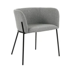 Pomax Chaises-POLKA - chaise - tissu / métal - L 52 x W 59 x H 68 cm - gris clair