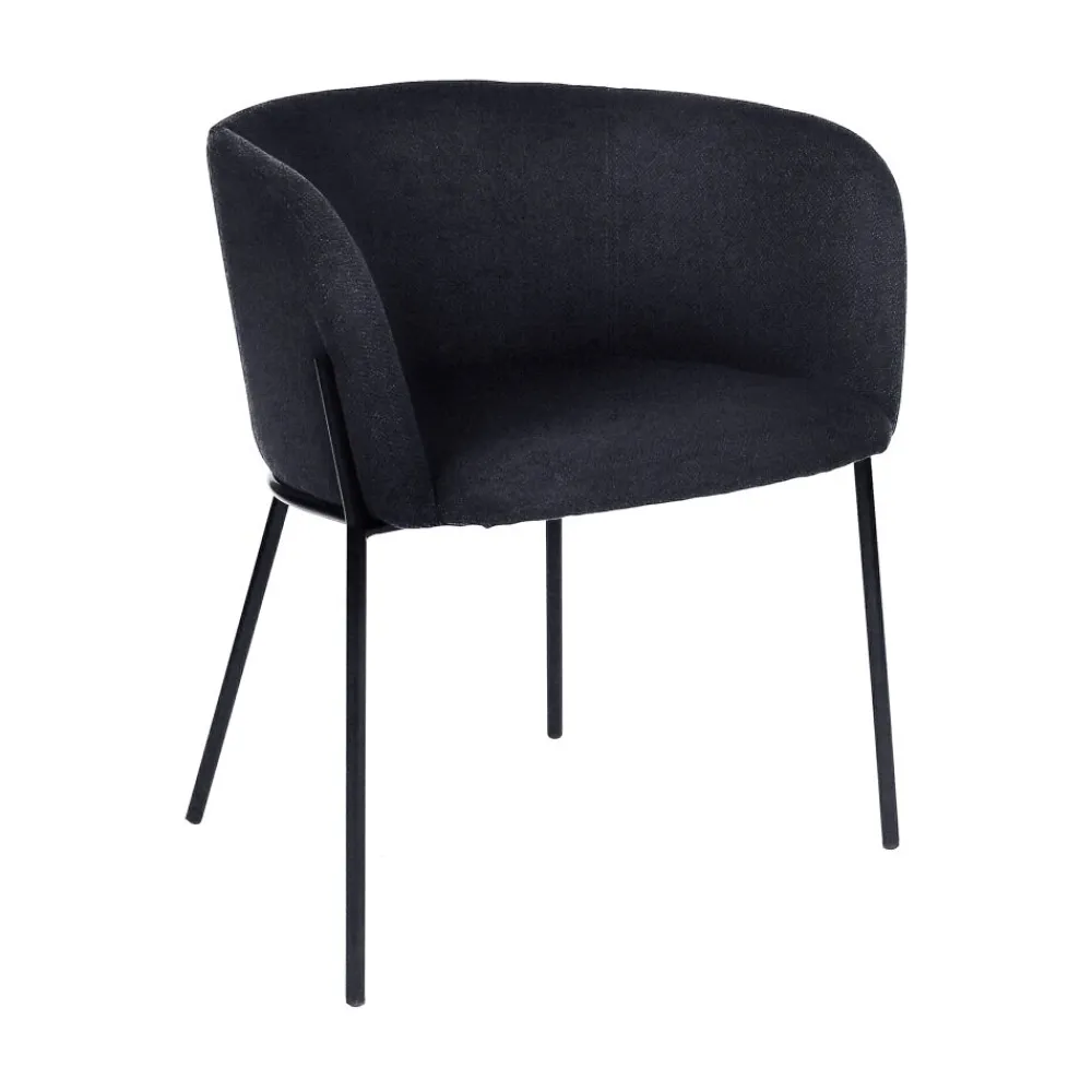 Pomax Chaises-POLKA - chaise - tissu / métal - L 52 x W 59 x H 68 cm - blue nuit