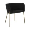 Pomax Chaises-POLKA - chaise - velours / métal - L 52 x W 59 x H 68 cm - noir