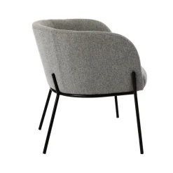 Pomax Canapés-POLKA - chaise relax - polyester / métal - L 61,5 x W 71 x H 68 cm - gris clair