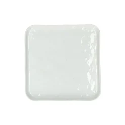 Pomax Vaisselle-PORCELINO SQUARE - assiette à dessert - porcelaine - L 20 x W 20 x H 1,6 cm - blanc