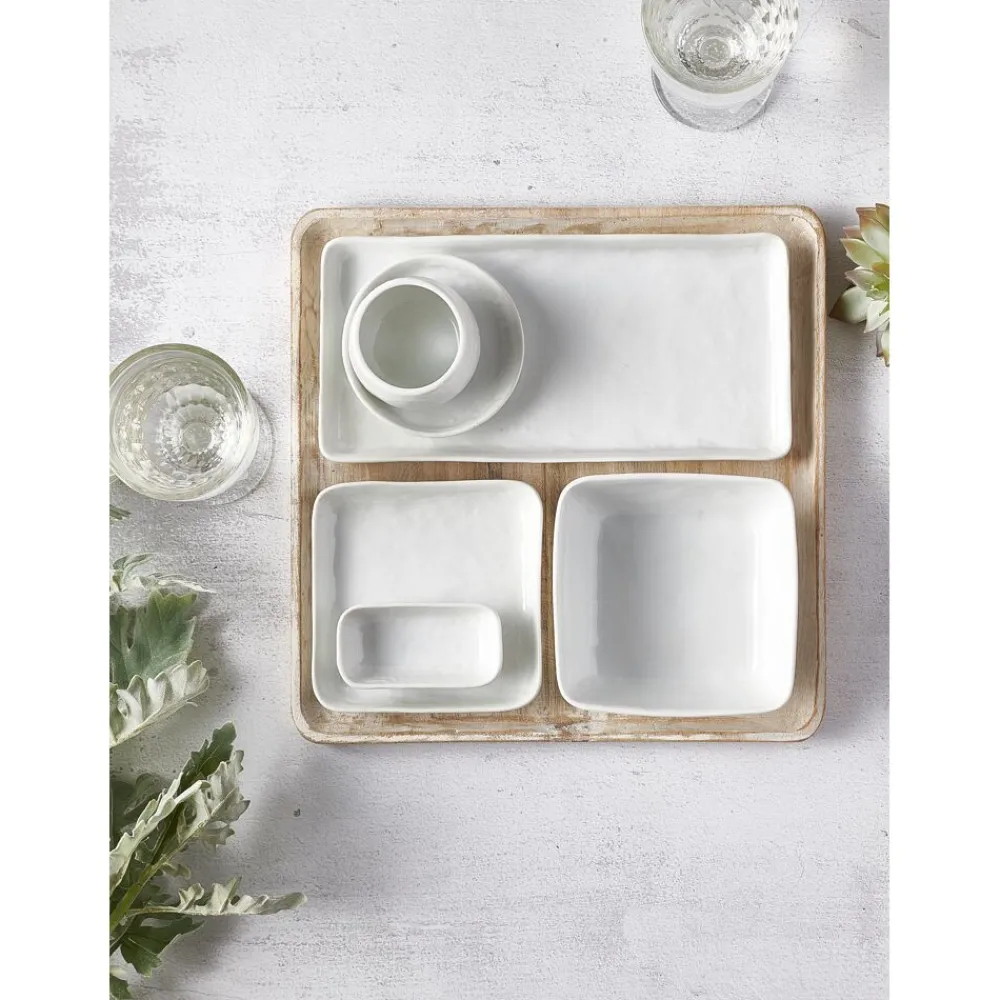 Pomax Vaisselle-PORCELINO SQUARE - gobelet - porcelaine - DIA 7 x H 5 cm - blanc