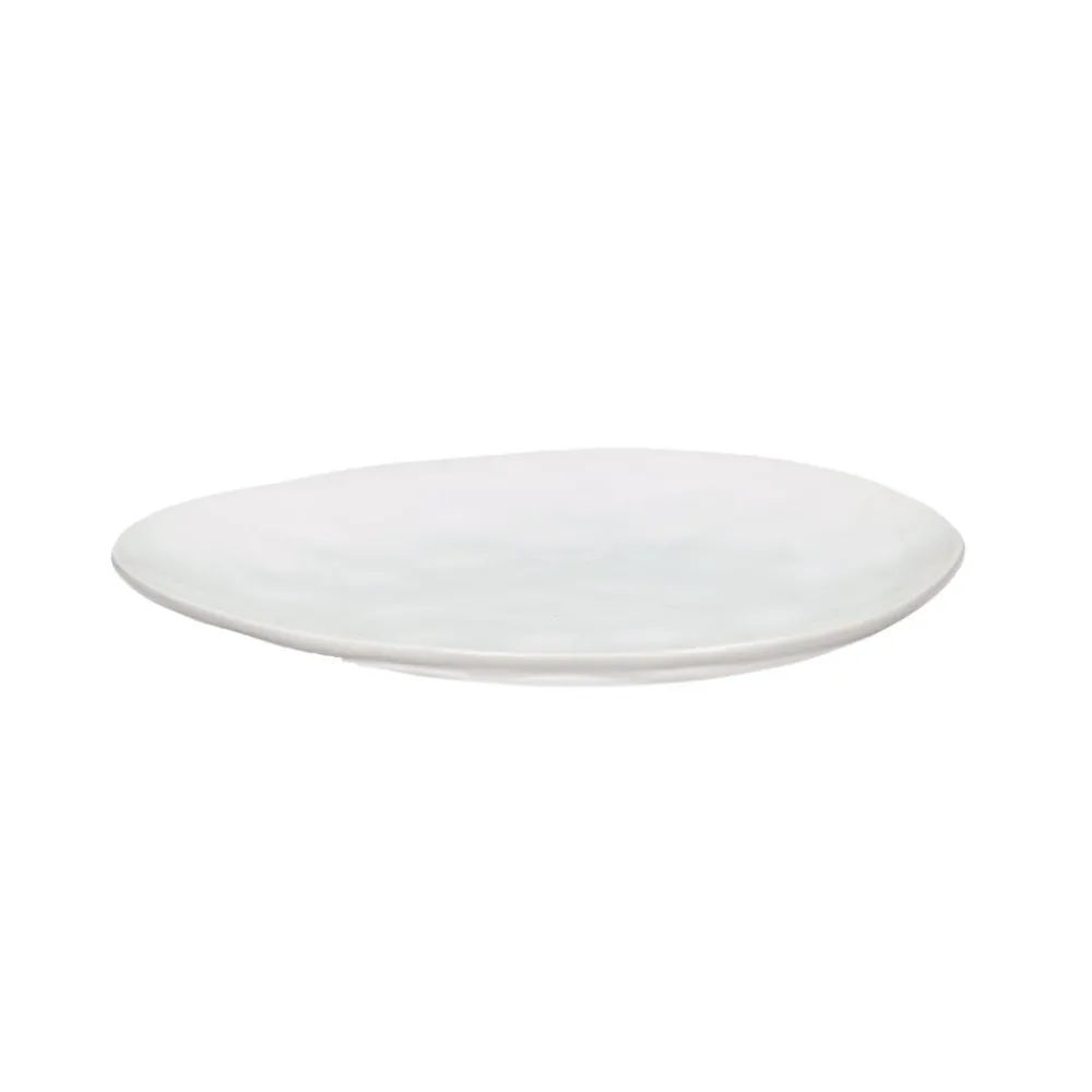 Pomax Vaisselle-PORCELINO WHITE - assiette à pain - ovale - porcelaine - L 16 x W 13 x H 1 cm - blanc
