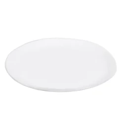 Pomax Vaisselle-PORCELINO WHITE - assiette à dessert - ovale - porcelaine - L 23 x W 19 x H 1 cm